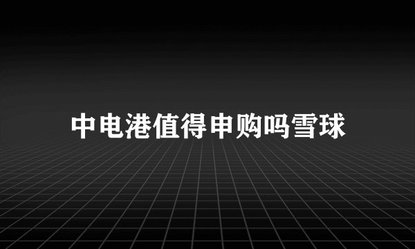 中电港值得申购吗雪球