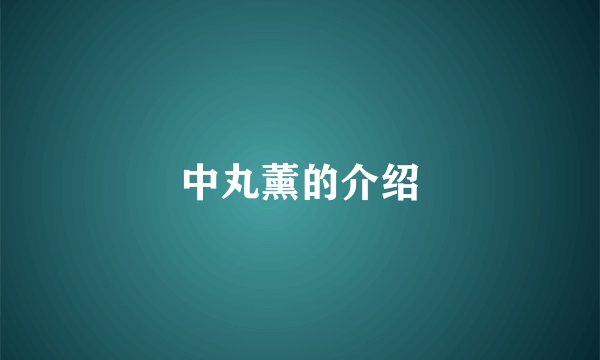 中丸薰的介绍