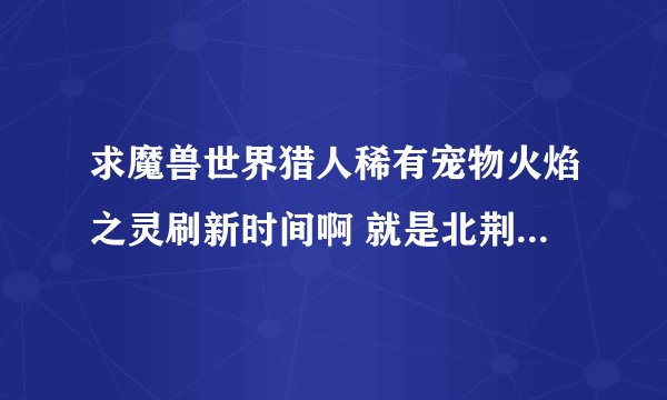 求魔兽世界猎人稀有宠物火焰之灵刷新时间啊 就是北荆棘谷的那个...
