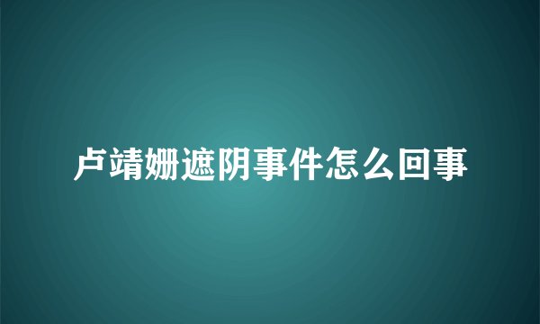 卢靖姗遮阴事件怎么回事