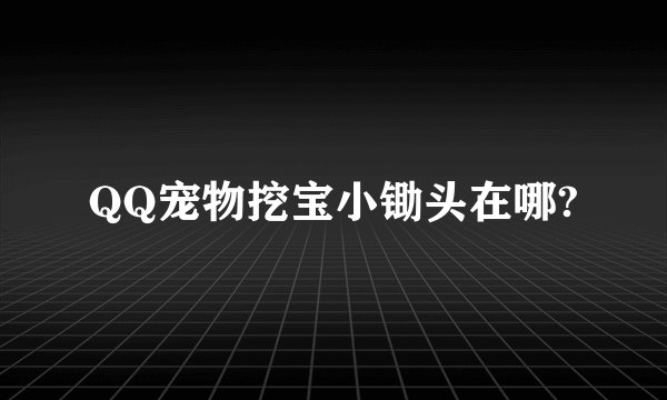QQ宠物挖宝小锄头在哪?