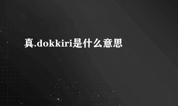 真.dokkiri是什么意思