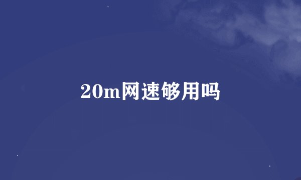 20m网速够用吗