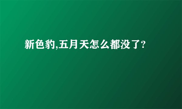 新色豹,五月天怎么都没了?