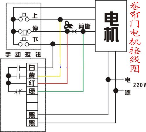 卷帘门电动机接线图