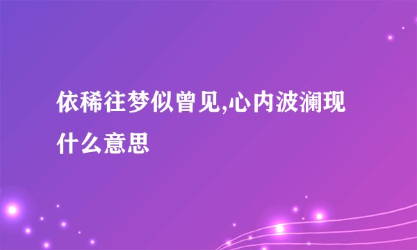 依稀往梦似曾见,心内波澜现什么意思