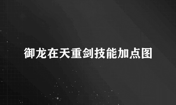 御龙在天重剑技能加点图