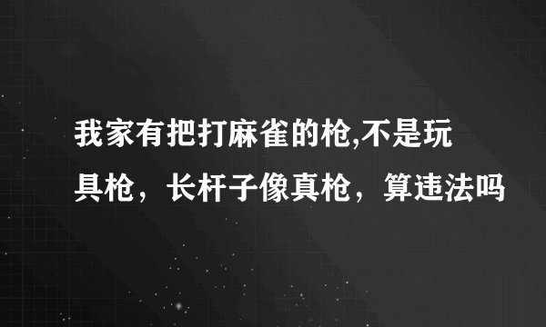 我家有把打麻雀的枪,不是玩具枪，长杆子像真枪，算违法吗