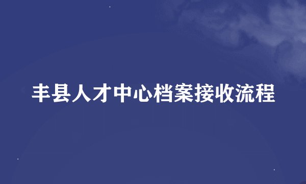 丰县人才中心档案接收流程