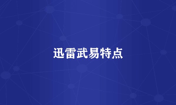 迅雷武易特点