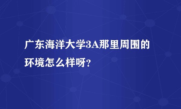 广东海洋大学3A那里周围的环境怎么样呀？