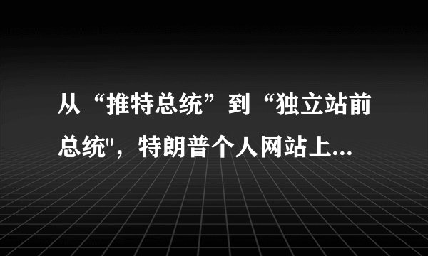 从“推特总统”到“独立站前总统