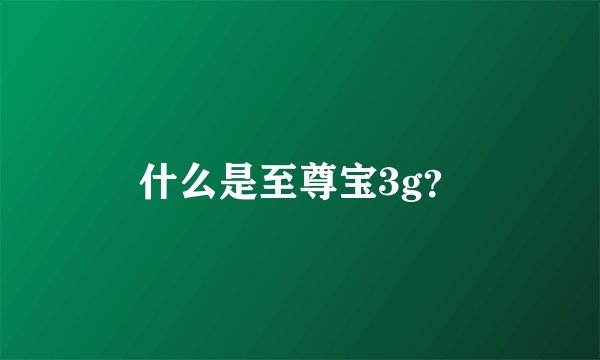 什么是至尊宝3g？