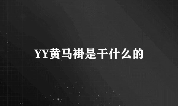 YY黄马褂是干什么的