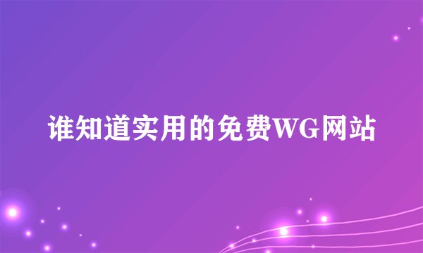 谁知道实用的免费WG网站