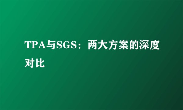 TPA与SGS：两大方案的深度对比