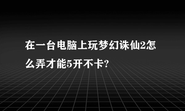 在一台电脑上玩梦幻诛仙2怎么弄才能5开不卡?