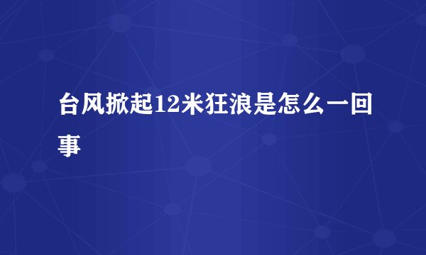 台风掀起12米狂浪是怎么一回事
