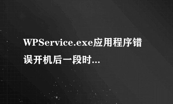 WPService.exe应用程序错误开机后一段时间就弹出一个对