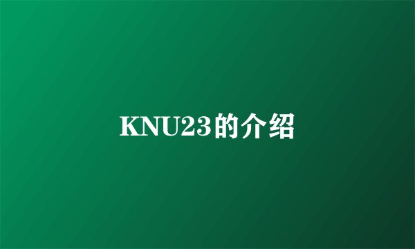 KNU23的介绍