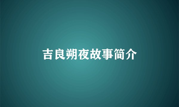 吉良朔夜故事简介