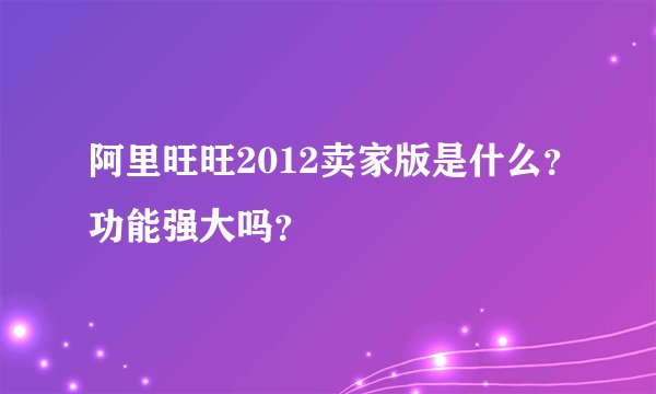阿里旺旺2012卖家版是什么？功能强大吗？