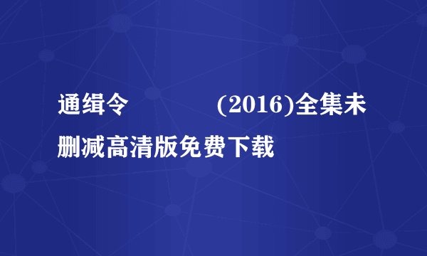 通缉令 원티드 (2016)全集未删减高清版免费下载