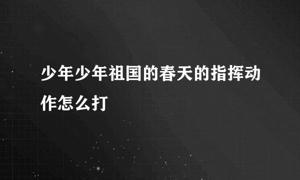 少年少年祖国的春天的指挥动作怎么打