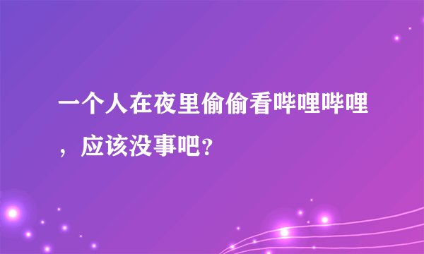 一个人在夜里偷偷看哔哩哔哩，应该没事吧？