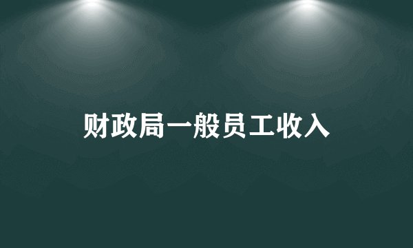 财政局一般员工收入