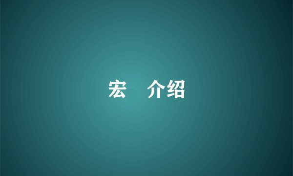 宏実介绍