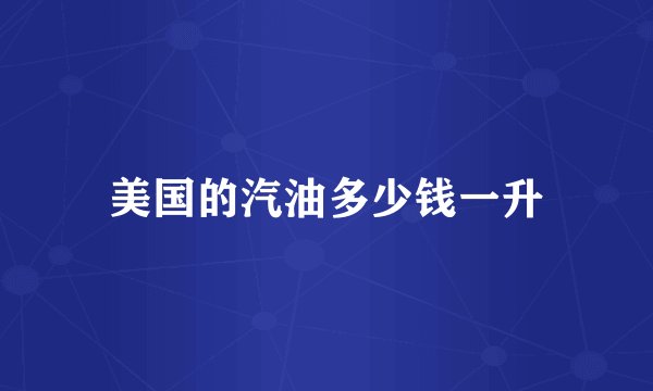美国的汽油多少钱一升