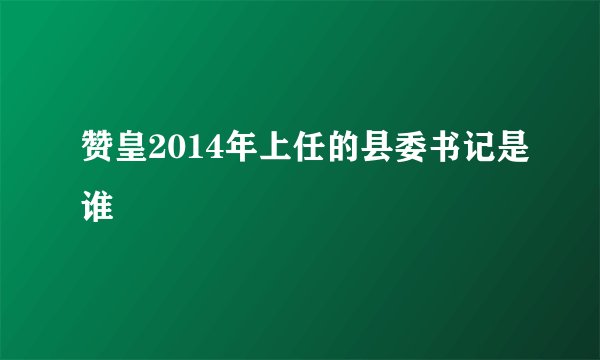 赞皇2014年上任的县委书记是谁
