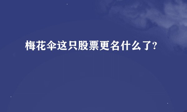 梅花伞这只股票更名什么了?