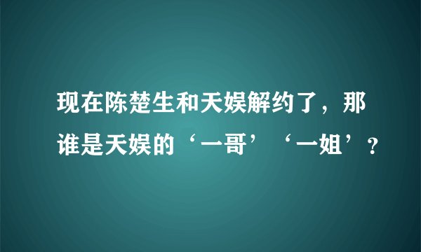 现在陈楚生和天娱解约了，那谁是天娱的‘一哥’‘一姐’？