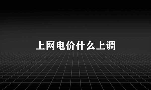上网电价什么上调