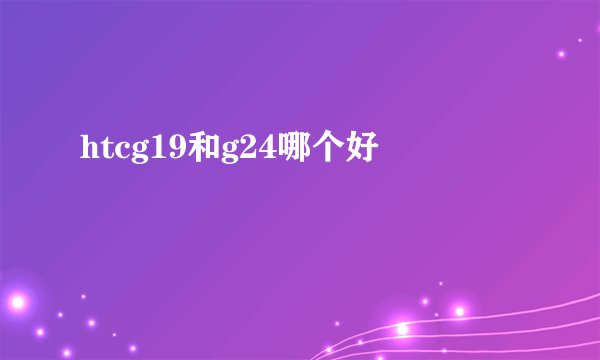 htcg19和g24哪个好
