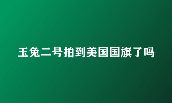 玉兔二号拍到美国国旗了吗