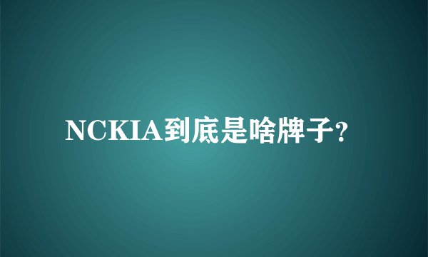 NCKIA到底是啥牌子？