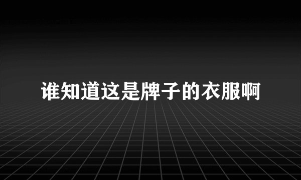 谁知道这是牌子的衣服啊
