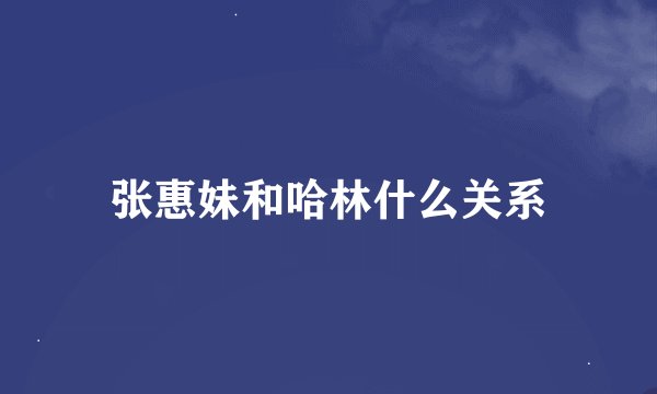 张惠妹和哈林什么关系