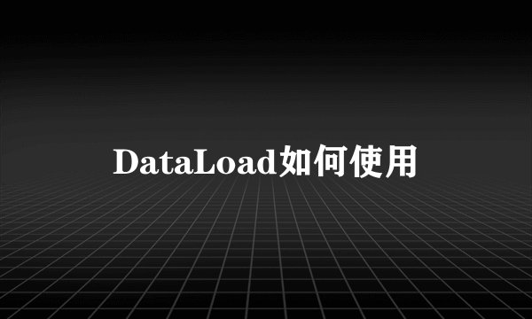 DataLoad如何使用