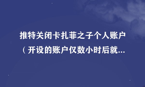 推特关闭卡扎菲之子个人账户（开设的账户仅数小时后就被关闭）