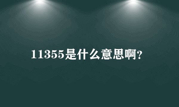 11355是什么意思啊？