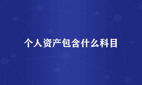 个人资产包含什么科目