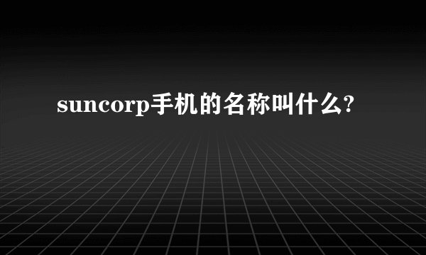 suncorp手机的名称叫什么?