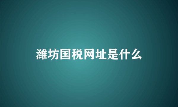 潍坊国税网址是什么