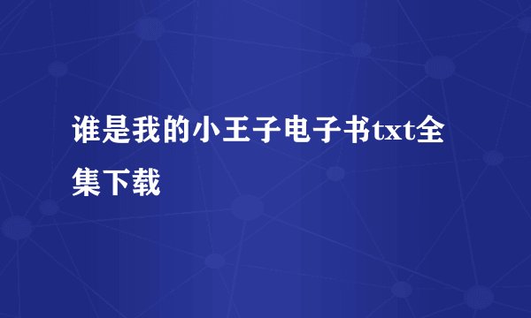谁是我的小王子电子书txt全集下载