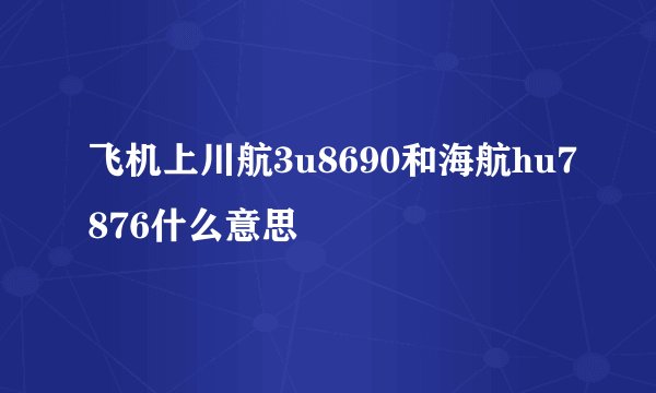 飞机上川航3u8690和海航hu7876什么意思