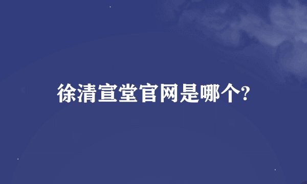 徐清宣堂官网是哪个?